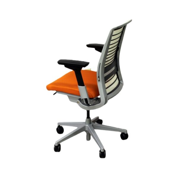 Steelcase Think V2 Chair Platinum & Orange Back View