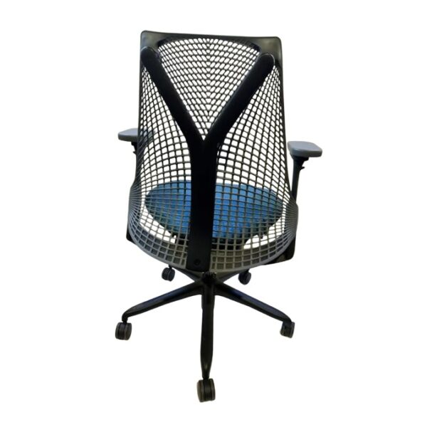 Herman Miller Sayl Chair Black & Blue Back View