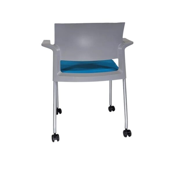 Steelcase Move Chair Blue Silver Back View